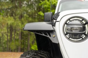 Jeep Wrangler Fender Flare Bracket - Front - Rugged Ridge - Chop Bracket Kit - Matte Black - `18-`22